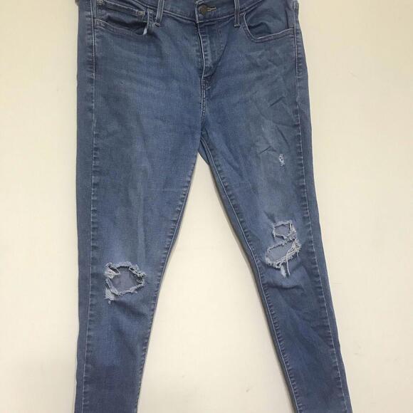 Levi's Denim - Levi’s Women’s 701  Pants Super Skinny 31 Blue Distressed